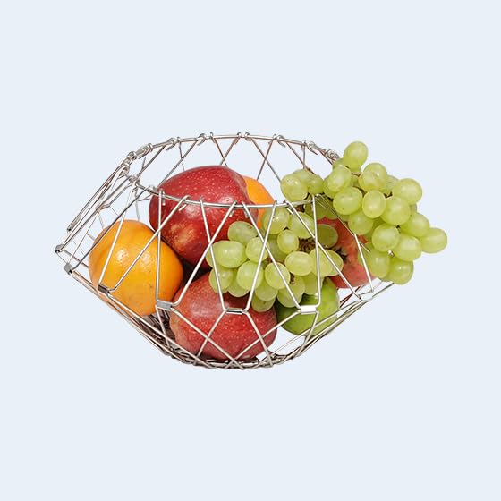 Stainless Steel Multi Fold Curving Magic Fruit Basket