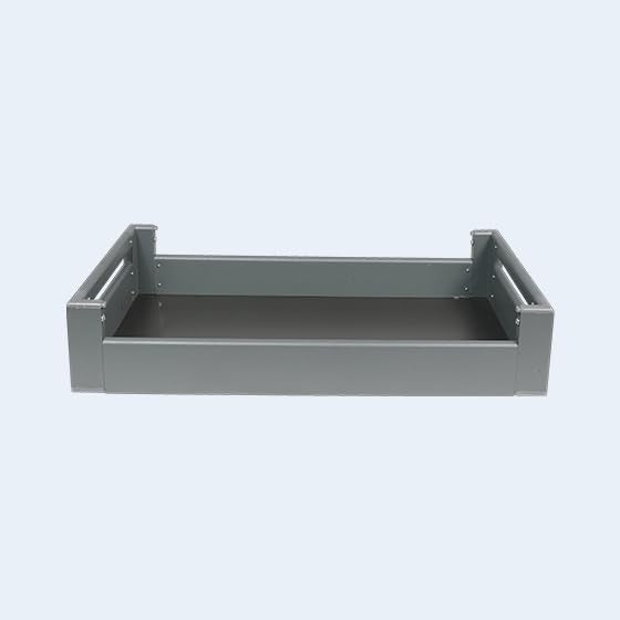 Platina Aluminum Storage Basket, Grey, Decorative Serving Tray, Kitchen Counter Organizer, Modern Style