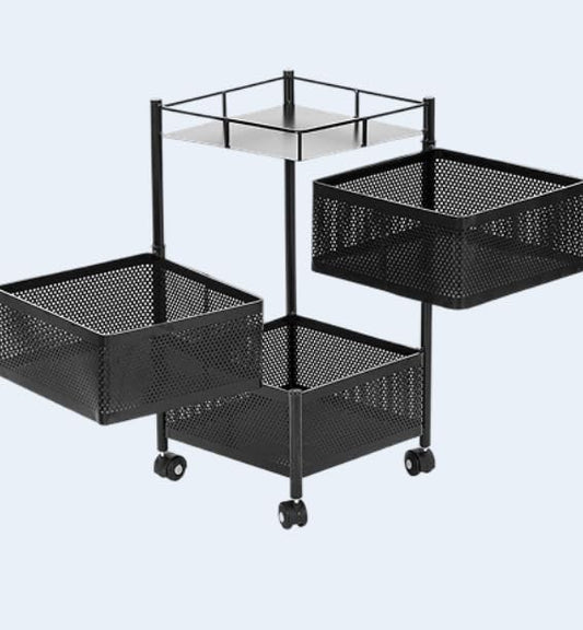 Iron (M.S) 3 Layer Vegetable (Multipurpose Office Organizer) Trolley